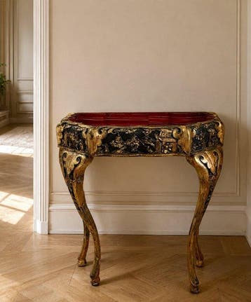 Wandtafel - Hout - Chinoiserie-lakwerk dressoir en