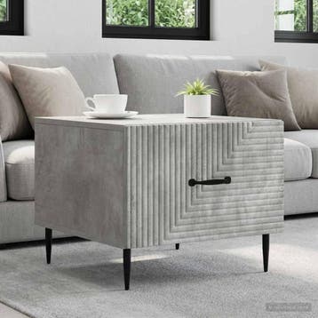 vidaXL Salontafel met lade Betongrijs 49 x 50 x 40 cm, Verzenden, Nieuw, Overige houtsoorten, 50 tot 100 cm