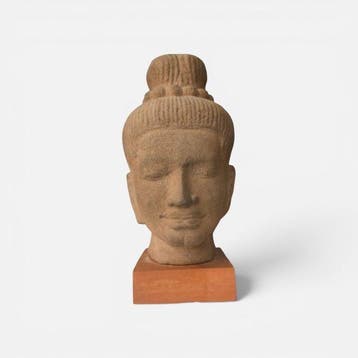 Zandsteen Shiva-hoofd - Khmer-stijl Hoofd - 24 cm