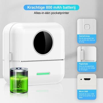 2dekans | Ilona Mini printer voor mobiel - Pocket printer -, Computers en Software, Printers, Ophalen of Verzenden, Zo goed als nieuw