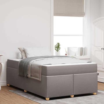vidaXL Bedframe met matras Taupe 120 x 200 cm Stof, Huis en Inrichting, Slaapkamer | Bedden, Verzenden, Nieuw, Stof