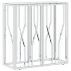 Bijzettafel rvs/glas 70cm | retourdeal 72% korting, Huis en Inrichting, 50 tot 100 cm, Nieuw, Ophalen of Verzenden, Metaal
