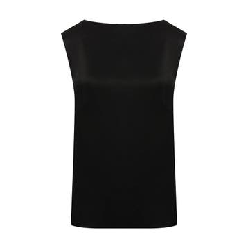 By Malene Birger • zwarte satijnen top • 40, Kleding | Dames, Tops, Maat 38/40 (M), Verzenden, Zwart, Nieuw