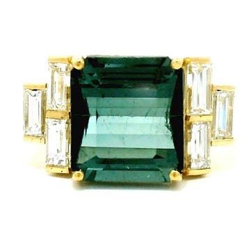 Ring - 14 karaat Geel goud - 5.05ct. tw. Toermalijn -, Nieuw