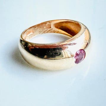 Ring - 18 karaat Geel goud Saffier, Nieuw