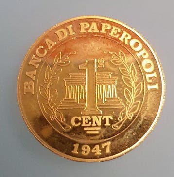 Disney - 1 Munt Eén Cent Nummer Eén Oom Dagobert 24 mm, Nieuw