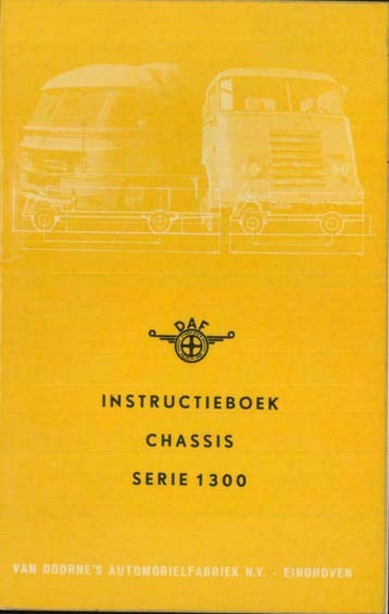 DAF chassis SERIE 1300 instructieboek Nederlands, Verzenden