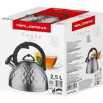 Florina Fenny fluitketel RVS zilver mat 2.5 Liter - ook, Ophalen of Verzenden, Nieuw