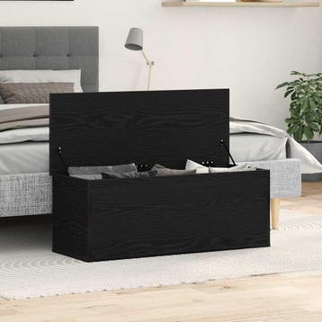 vidaXL Opslagdoos Zwart Eiken 102 x 35 x 35 cm Bewerkt hout, Verzenden, Nieuw