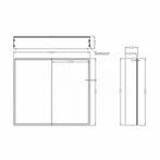Spiegelkast Quatro Met Rand Verlichting 80X70X13 Aluminium, Huis en Inrichting, Woonaccessoires | Spiegels, Ophalen of Verzenden
