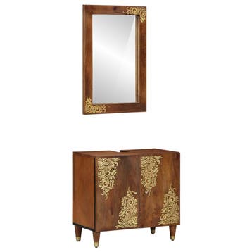 vidaXL Badkamerkastenset 2 st Honingbruin 62 x 33 x 58 cm, Verzenden, Nieuw, Overige typen