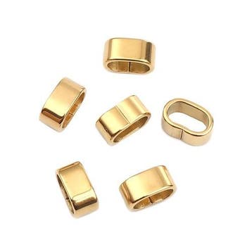 RVS 304 schuiver ovaal 10 x 4mm Ø8 x 4mm echt 14 k verguld, Ophalen of Verzenden, Nieuw, Draad