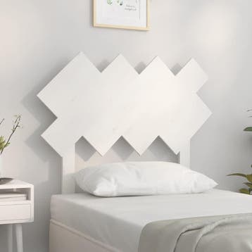 vidaXL Hoofdbord 92x3x81 cm massief grenenhout wit, Verzenden, Nieuw, Wit, Hout