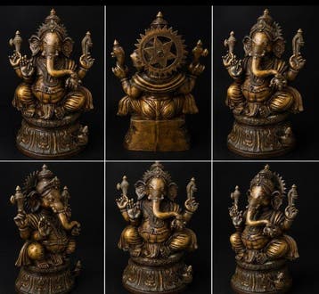 Beeld, Statua Ganesh in bronzo - 90 cm - Brons - 1980
