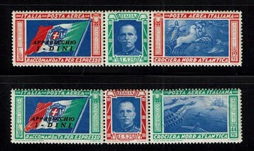 Koninkrijk Italië 1933 - Trittici Noord-Atlantische Cruise, Gestempeld