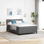 vidaXL LED Box Spring Bed Lichtgrijs en wit. 140 x 200 cm, Verzenden, Nieuw