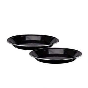 Bord | Redcliffs | 2 stuks (Emaille, Ø 24 cm, Zwart), Verzenden, Nieuw