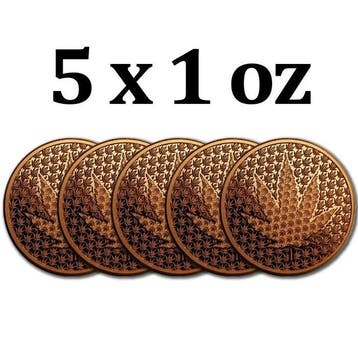 Verenigde Staten. 5 x 1 oz Cannabis Hidden Leaf 999 Fine