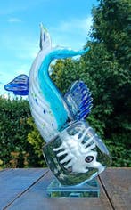 sculptuur, grote skelet fisch - 35 cm - murano stijl, Antiek en Kunst