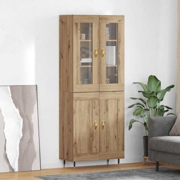vidaXL buffetkast 2 st Artisan Eiken 69,5 x 34 x 180 cm, Minder dan 50 cm, Verzenden, Nieuw, Minder dan 100 cm