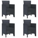 vidaXL Tuinstoel 4 pcs Antraciet 53 x 49 x 85 cm, Verzenden, Nieuw