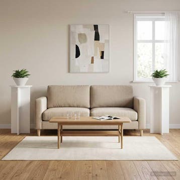 vidaXL Plantenstandaard 2 st Wit Ø40 x 80 cm Bewerkt hout, Verzenden, Nieuw