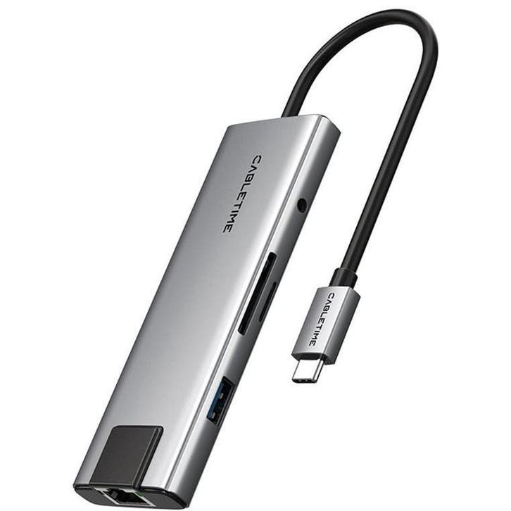 Cabletime 9-in-1 USB-C Hub – HDMI 4K 60Hz – 100W PD – Ethern, Computers en Software, Dockingstations, USB-hub, Nieuw, Laptop, Tablet