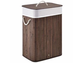 Veiling - Bamboe Wasmand Curly - 72 L - Bruin - Uitneembare, Nieuw