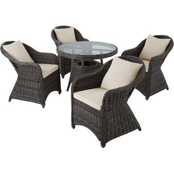 Aluminium rotan zitgroep Zürich 4+1 - grijs, Verzenden, Nieuw