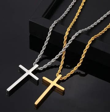 Ketting met kruis, Sieraden, Tassen en Uiterlijk, Kettingen, Nieuw, Ophalen of Verzenden, Goud, Overige materialen