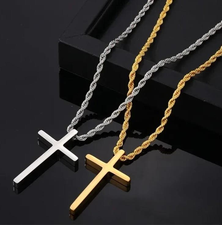 Ketting met kruis, Sieraden, Tassen en Uiterlijk, Kettingen, Met hanger, Goud, Nieuw, Overige materialen, Ophalen of Verzenden