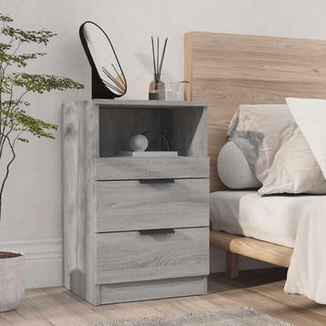 vidaXL Nachtkastjes Grijs Sonoma Standard Engineered wood, Minder dan 45 cm, Verzenden, Nieuw, 55 tot 70 cm