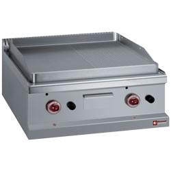Rvs braadplaat op gas | Glas/Geribbeld |  70x70xh25/32 cm, Verzenden, Nieuw in verpakking