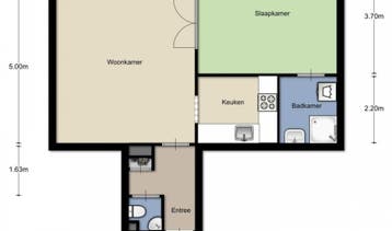 Te Huur 2 kamer Appartement Bagijnenwaard In Zoetermeer, Huizen en Kamers, Direct bij eigenaar, Zoetermeer, Appartement, Zuid-Holland