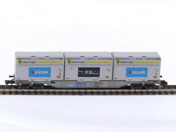 Schaal N Minitrix 18405 platte wagen van de SBB #5310, Gelijkstroom, Overige typen, Ophalen of Verzenden, Zo goed als nieuw