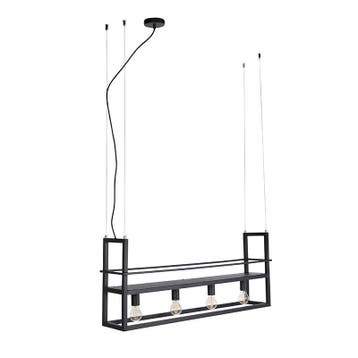 Qazqa industriële hanglamp Cage, zwart, Ophalen of Verzenden, Nieuw in verpakking, Verlichting