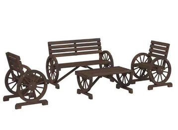 4-delige Tuin Loungeset – Staal en Tafel, Verzenden, Nieuw