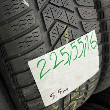 2 x Pirelli Sottozero 3 225-55-16 Winterbanden 5,5mm, Auto-onderdelen, Banden en Velgen, Gebruikt, 16 inch, Band(en), Personenwagen