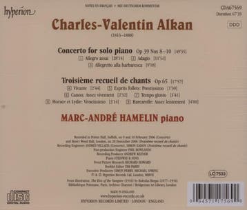 cd - marc -andrÃ© hamelin - Alkan: Concerto for Solo Pian., Verzenden, Zo goed als nieuw
