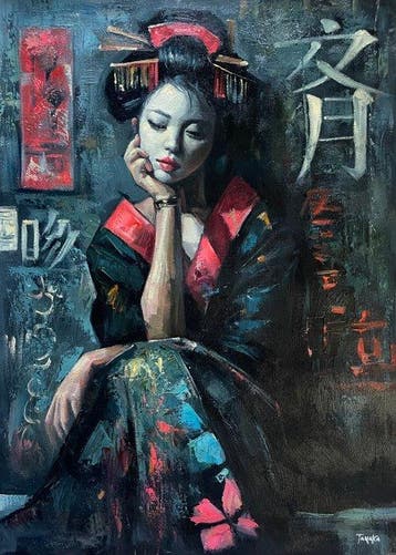Luca Tanaka (1999) - Lincanto sospeso di una geisha, Antiek en Kunst