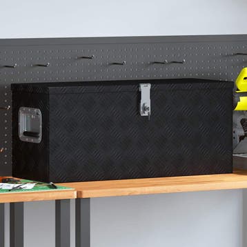 vidaXL Aluminium kist 80x30x35 cm zwart, Verzenden, Nieuw
