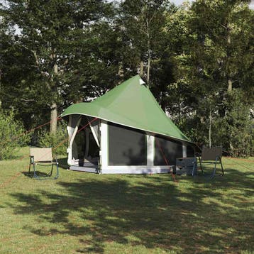 vidaXL Tipi Tent met dak met opslag Groen 404 x 370 x 270 cm, Verzenden, Nieuw, Tot en met 2