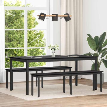 vidaXL Bank Zwart Eiken 160 x 35 x 45 cm Bewerkt hout, Verzenden, Nieuw, Hout