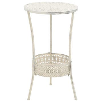 Metalen bijzettafel wit | Tweedekansje | OP=OP, Huis en Inrichting, Tafels | Eettafels, Minder dan 50 cm, Minder dan 50 cm, Ophalen of Verzenden