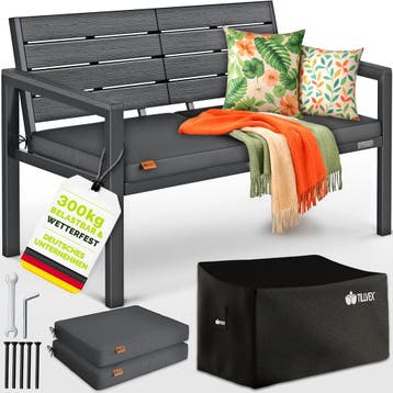 Tuinbank - Weerbestendig - 3-4 personen - 150 cm - Antraciet, Tuin en Terras, Verzenden, Zo goed als nieuw
