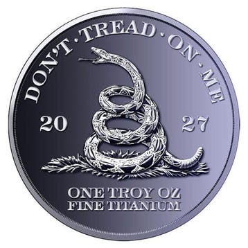 Verenigde Staten. 2027 1 oz Titanium Dont Tread on Me Round