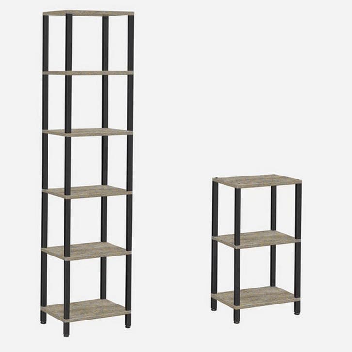 Hoppa! BS01006BG Boekenkast greige van 49 voor 29, Antiek en Kunst, Antiek | Meubels | Kasten, Ophalen of Verzenden