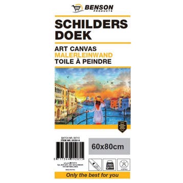 Benson Schilderdoek - Canvas - 60x80 cm - Wit - Ideaal vo..., Hobby en Vrije tijd, Schilderen, Ophalen of Verzenden, Nieuw