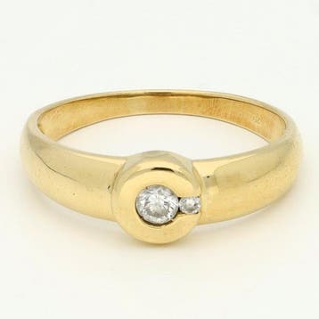 Ring - 18 karaat Geel goud Diamant (Natuurlijk), Nieuw