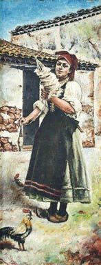 École costumbriste espagnole (XIX) - NO RESERVE - Fileuse